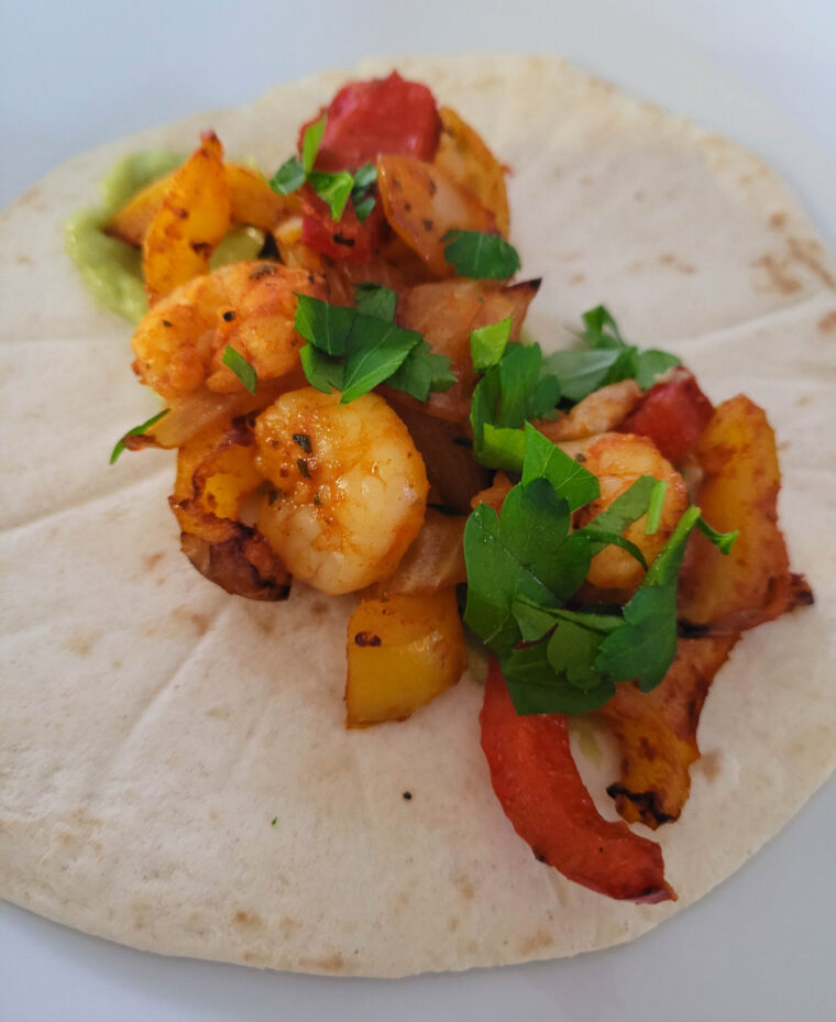 Fajitas med rejer