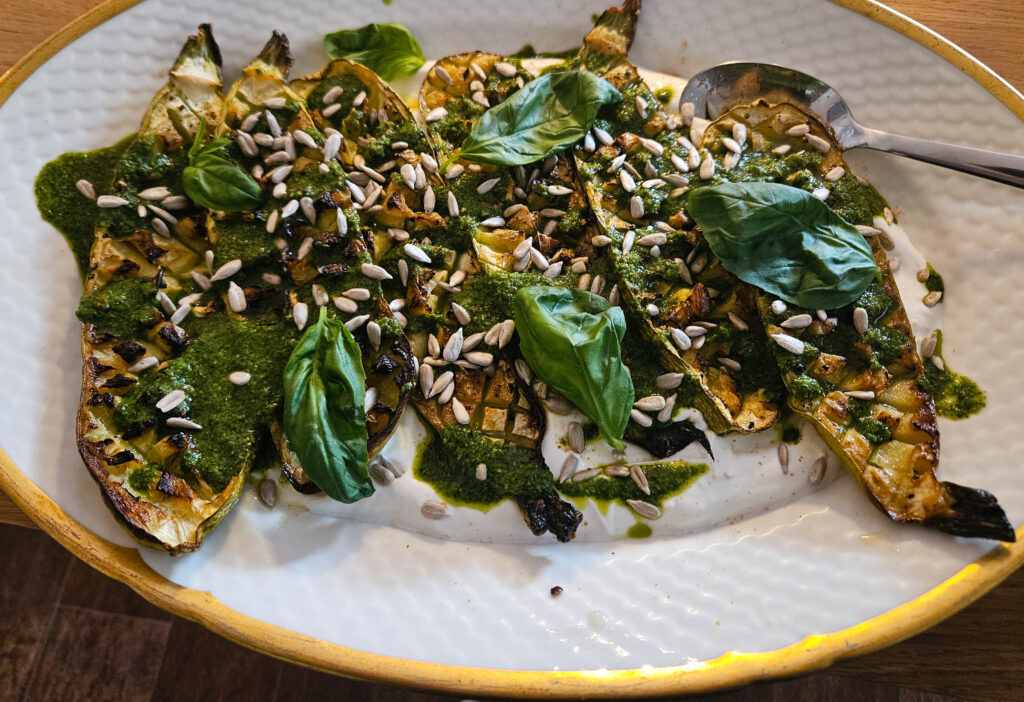 Bagt squash på pisket ricotta creme