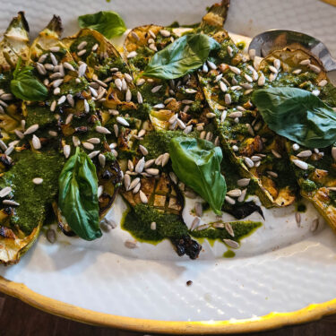 Bagt squash på pisket ricotta creme